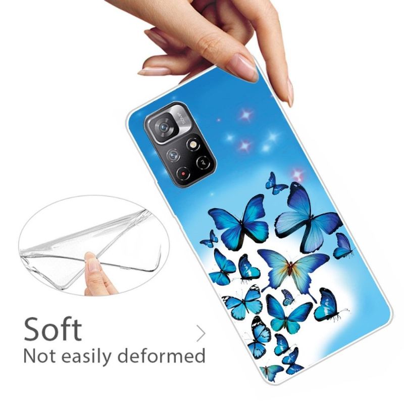 Cover Poco M4 Pro 5G Blå Sommerfugle