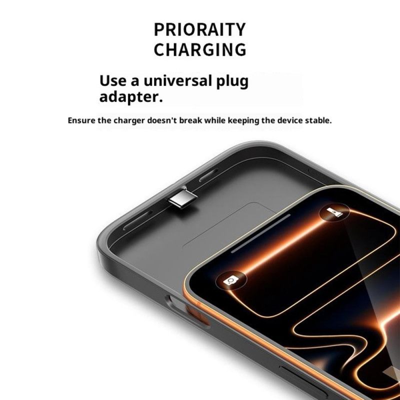 5000mah Eksternt Battericover Til iPhone 17 Pro Med Indbygget Stativ