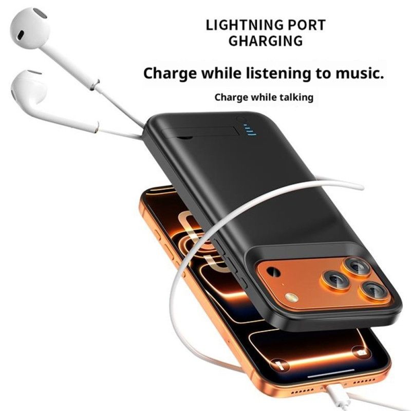 5000mah Eksternt Battericover Til iPhone 17 Pro Med Indbygget Stativ