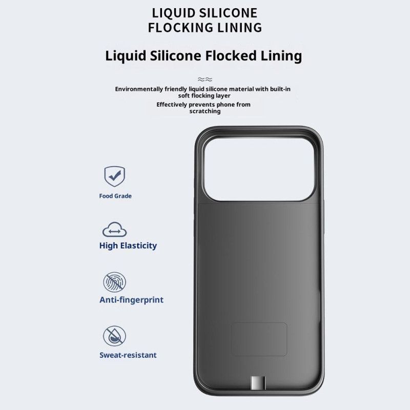 5000mah Eksternt Battericover Til iPhone 17 Pro Med Indbygget Stativ
