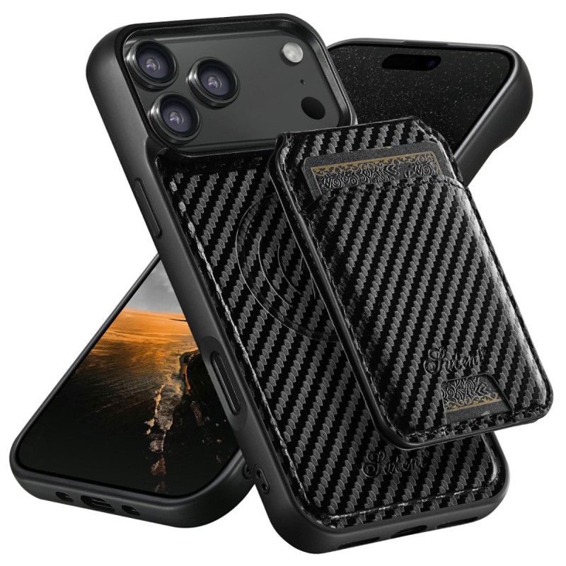 Cover iPhone 17 Pro Aftagelig Magsafe-kortholder I Kulfiber