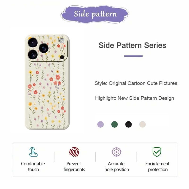 Cover iPhone 17 Pro Flydende Silikone-blomster