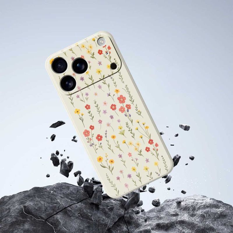 Cover iPhone 17 Pro Flydende Silikone-blomster