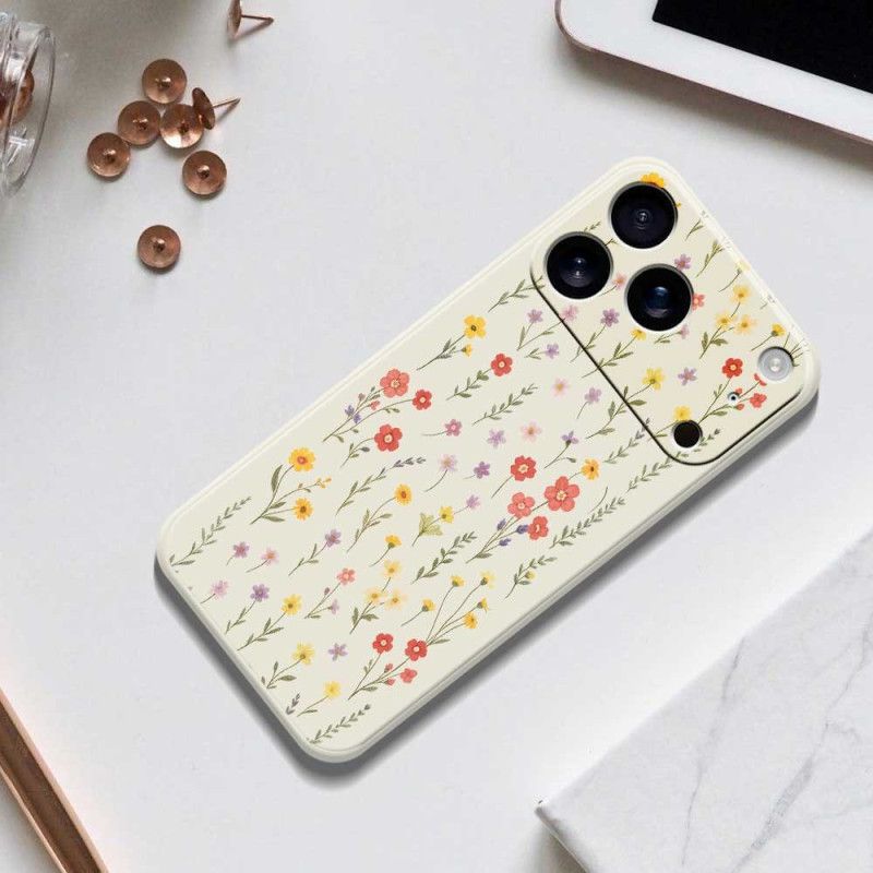 Cover iPhone 17 Pro Flydende Silikone-blomster