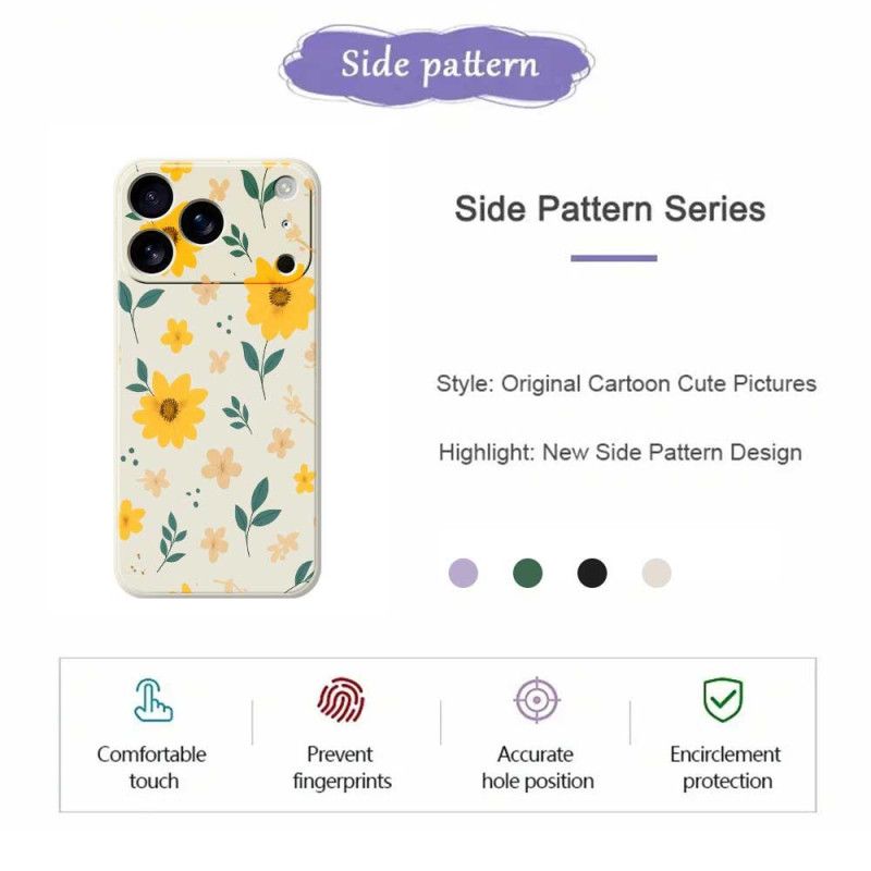 Cover iPhone 17 Pro Flydende Silikone Tusindfryd