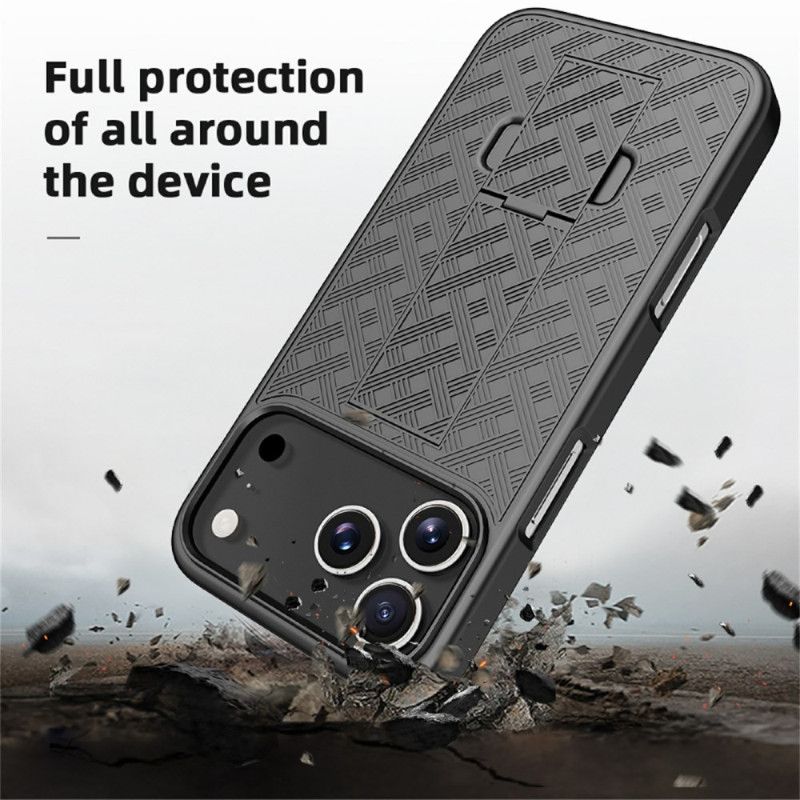 Cover iPhone 17 Pro Glidebeskytter Med Stativ Og Klips