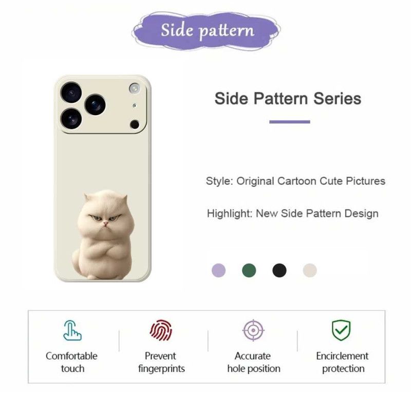 Cover iPhone 17 Pro Telefon Etui Flydende Silikone Med Vred Kat