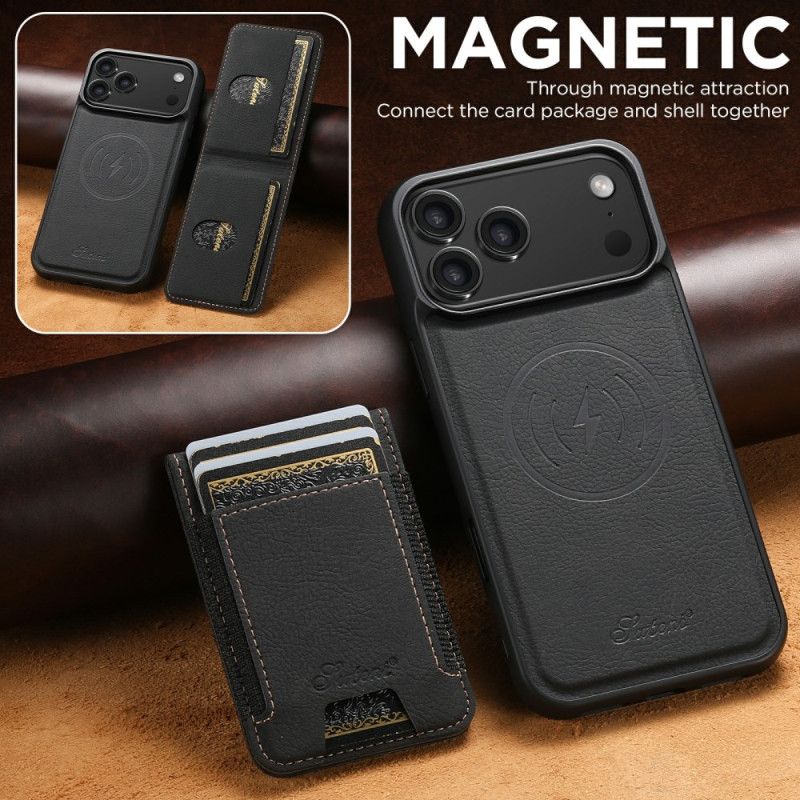 Cover iPhone 17 Pro Telefon Etui Magsafe 2-i-1 Aftagelig Kortholder