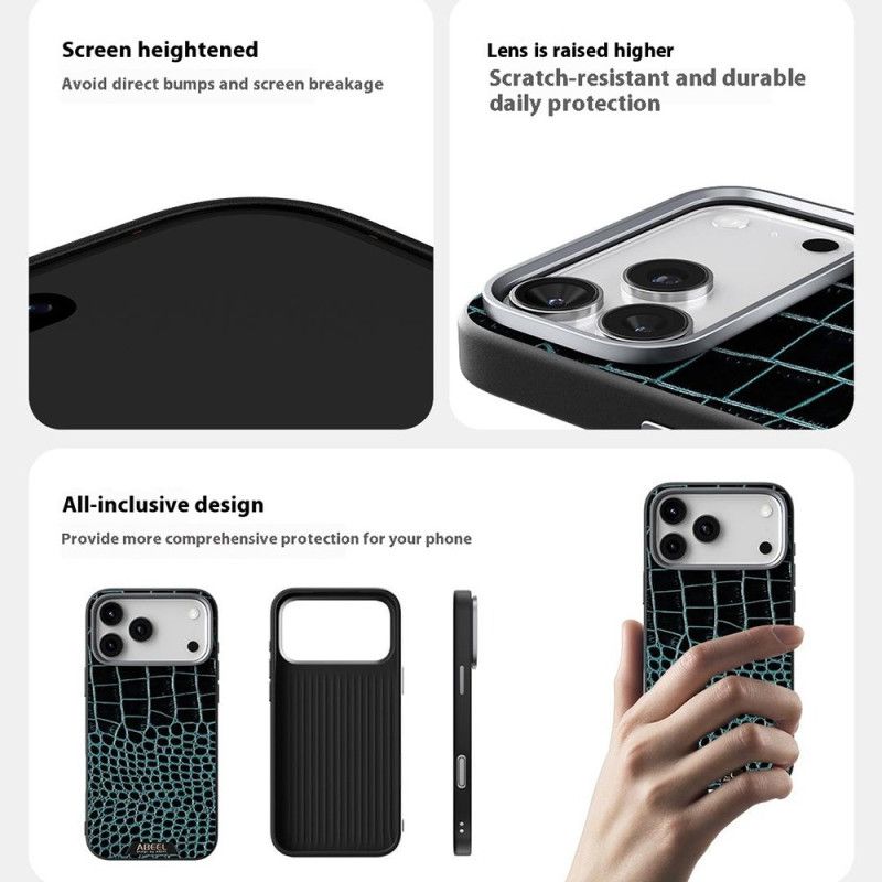 Cover iPhone 17 Pro Telefon Etui Magsafe-kompatibel Krokodilleeffekt Abeel
