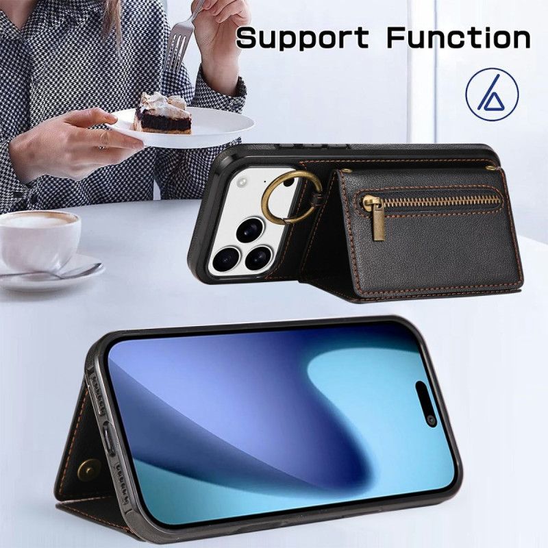 Cover iPhone 17 Pro Telefon Etui Pung Med Skulderrem