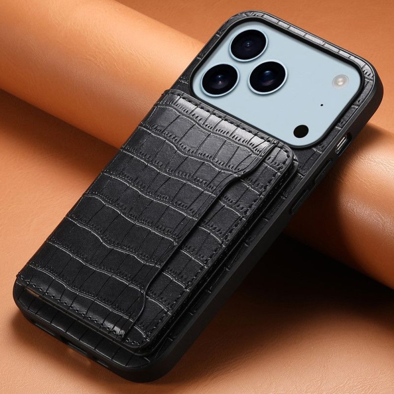Cover Til iPhone 17 Pro Kortholder Med Krokodilleeffekt
