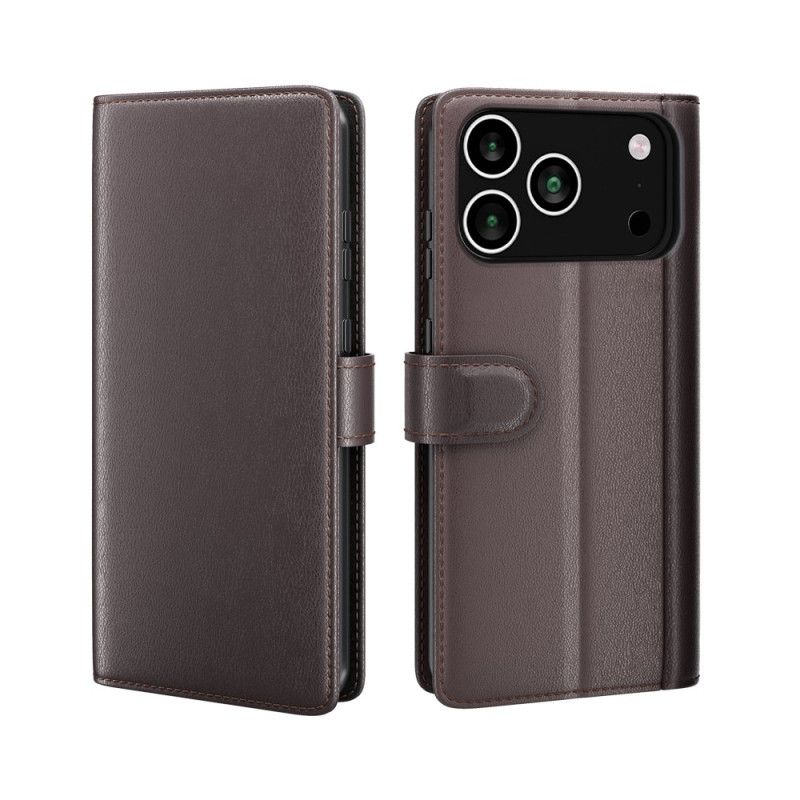 Flip Cover iPhone 17 Pro Pung I Ægte Læder