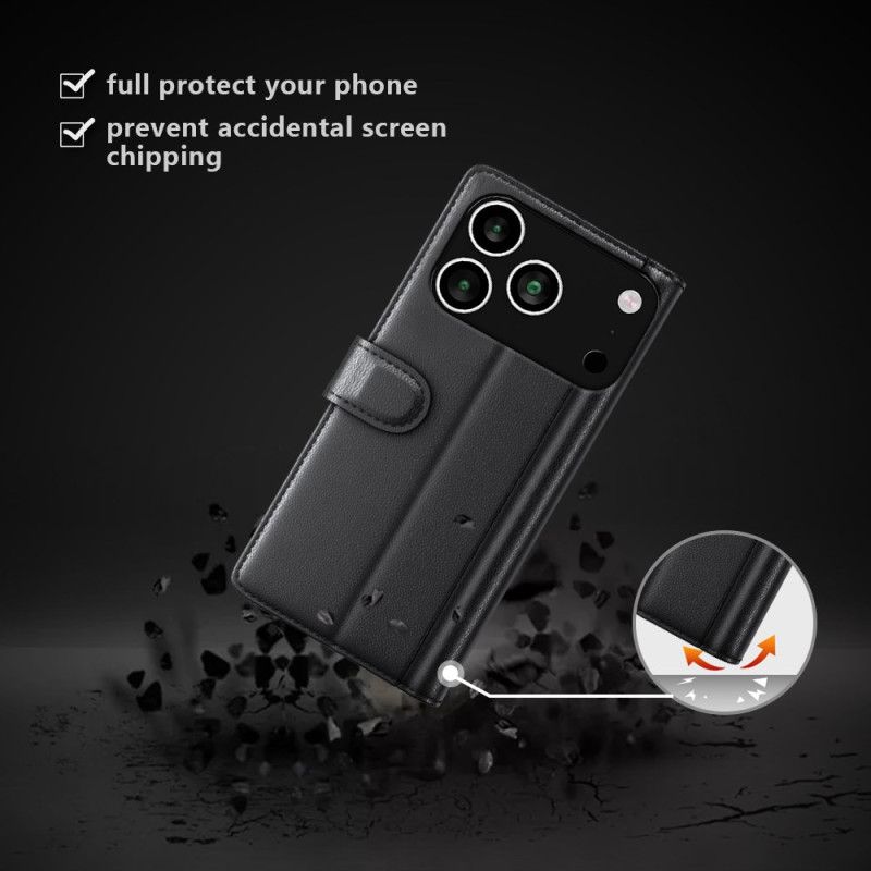 Flip Cover iPhone 17 Pro Pung I Ægte Læder