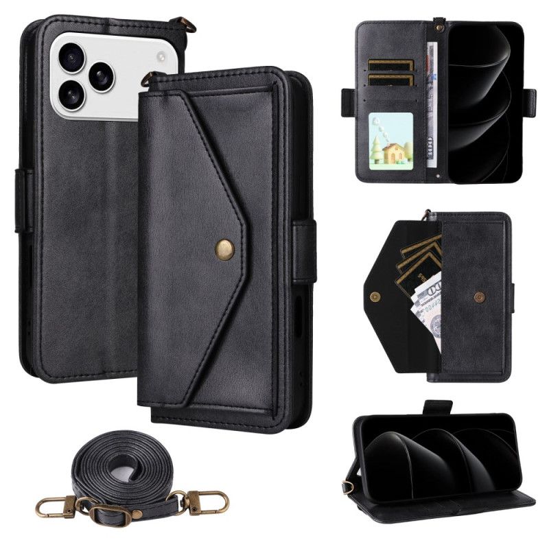 Flip Cover iPhone 17 Pro Retro Pung Med Skulderrem