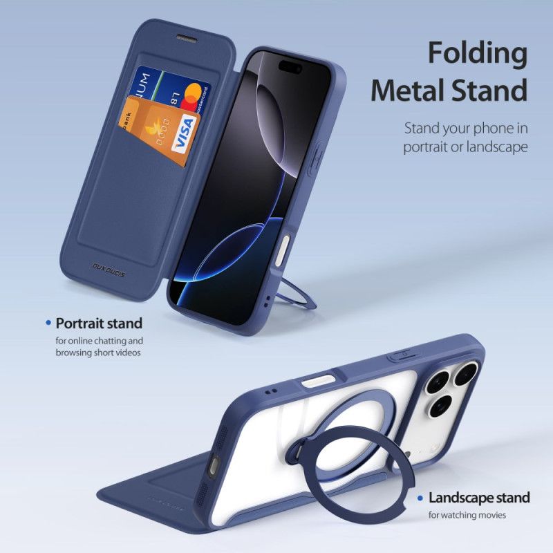 Flip Cover iPhone 17 Pro Skin X Pro-serien Med Dux Ducis-stander