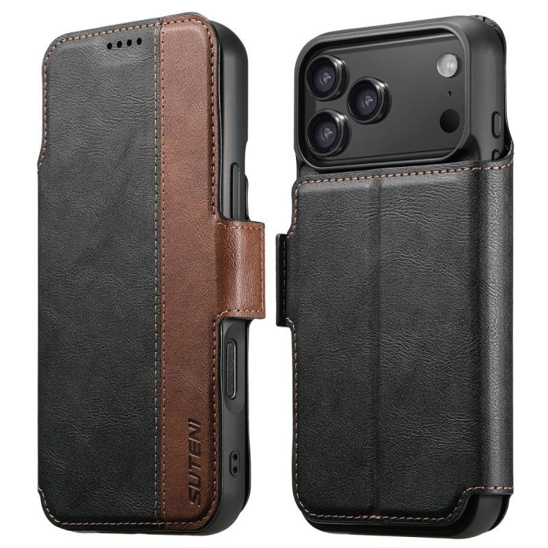 Flip Cover Til iPhone 17 Pro Magsafe Tofarvet Aftageligt Etui