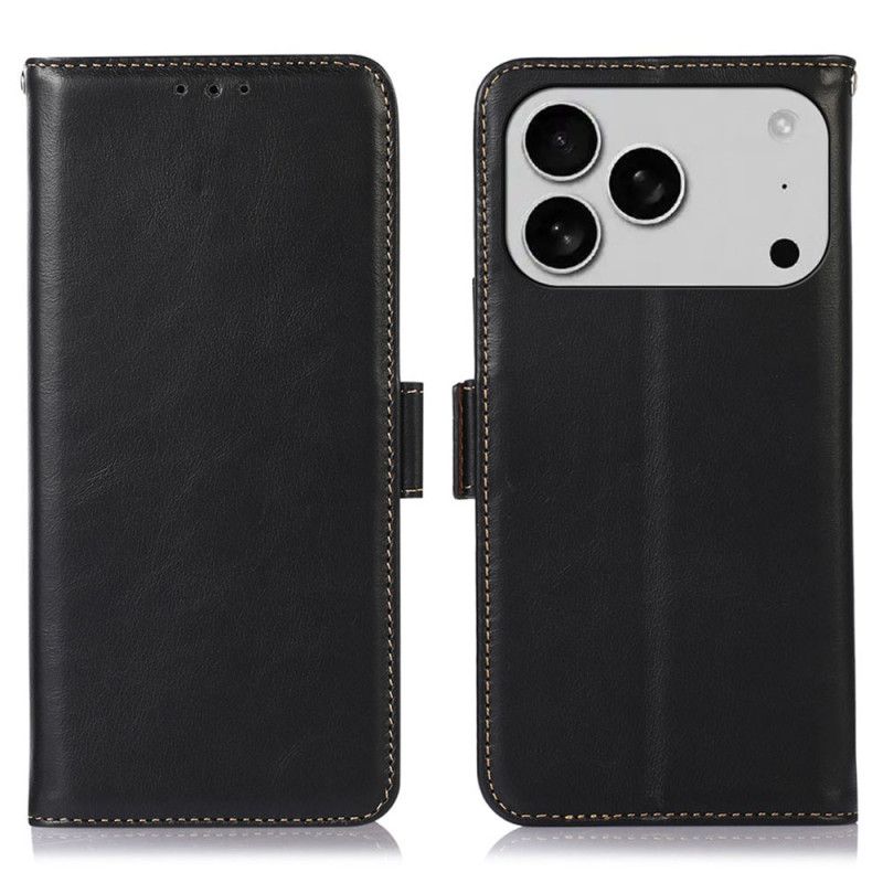 Læder Cover iPhone 17 Pro Abeel Premium-læder Rfid-pung