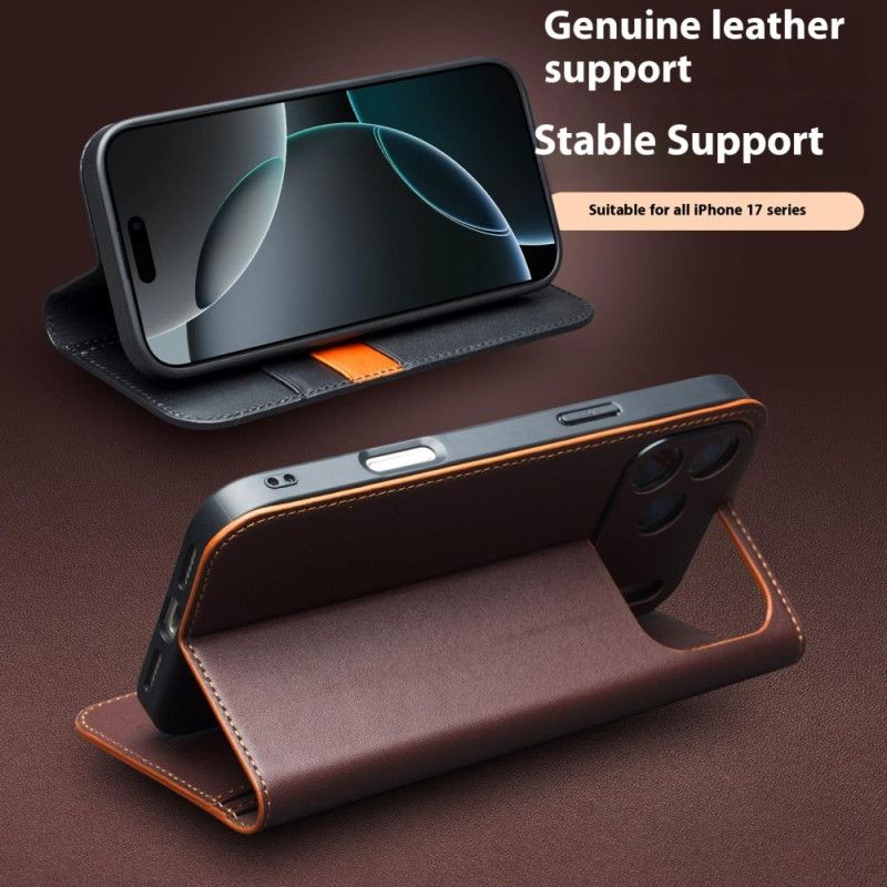 Læder Cover iPhone 17 Pro Telefon Etui Qialino