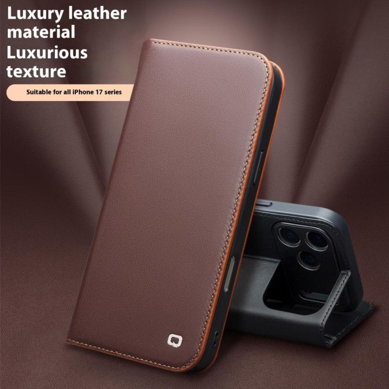 Læder Cover iPhone 17 Pro Telefon Etui Qialino