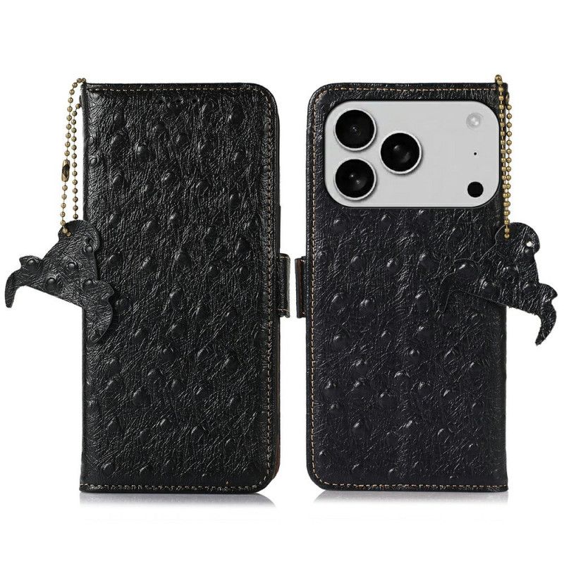 Læder Cover iPhone 17 Pro Telefon Etui Struds Tekstureret Læder