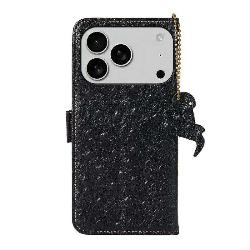 Læder Cover iPhone 17 Pro Telefon Etui Struds Tekstureret Læder