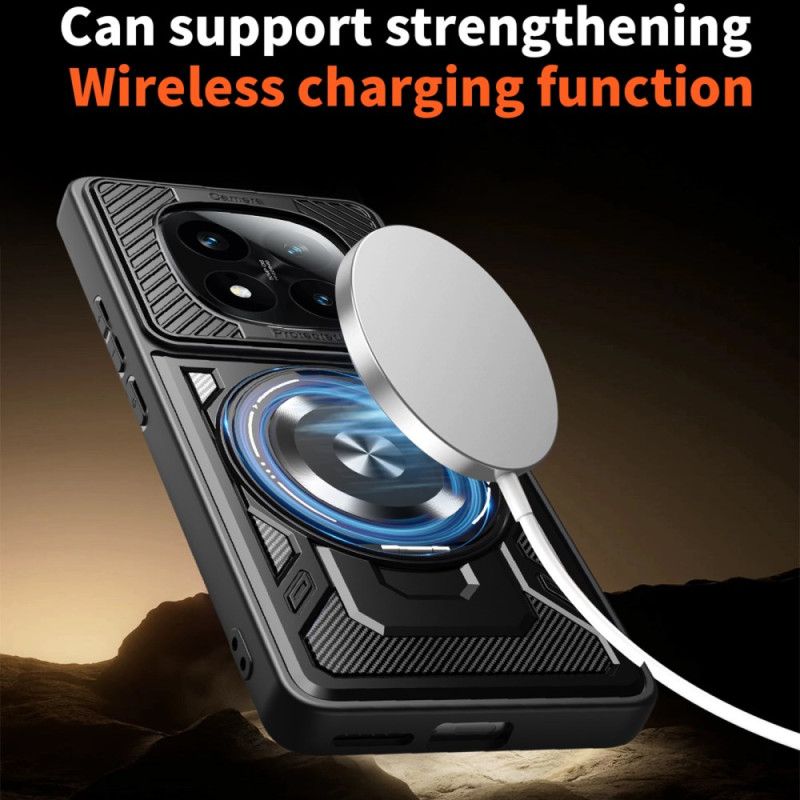 Cover Xiaomi Redmi Note 14 Pro 4g Magnetisk Med Roterende Stativ