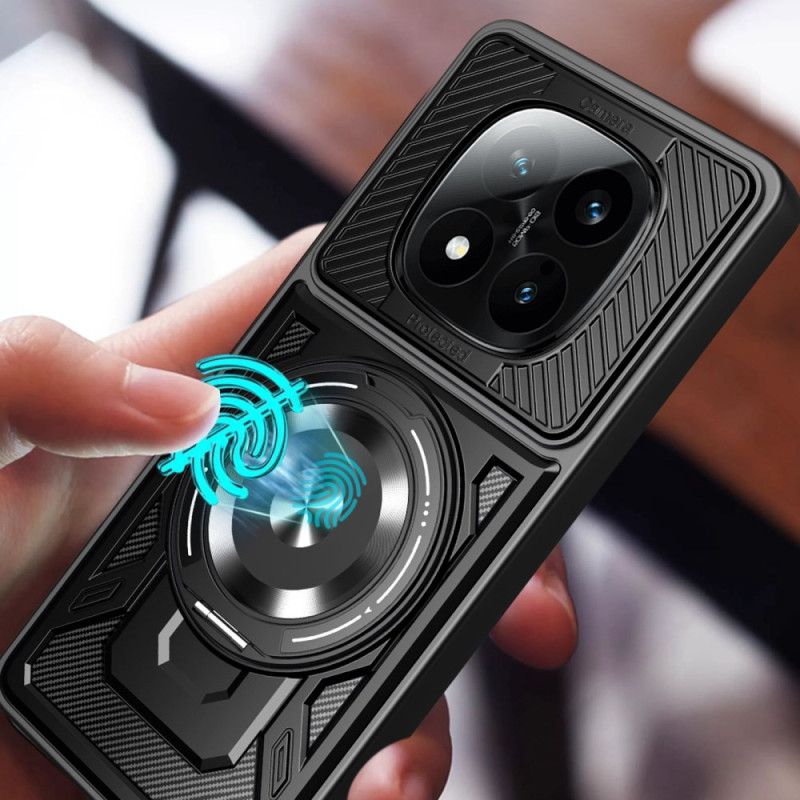 Cover Xiaomi Redmi Note 14 Pro 4g Magnetisk Med Roterende Stativ