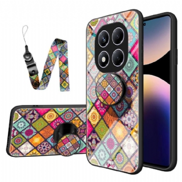 Cover Xiaomi Redmi Note 14 Pro 4g Telefon Etui Patchwork-mønster Stativ Og Rem