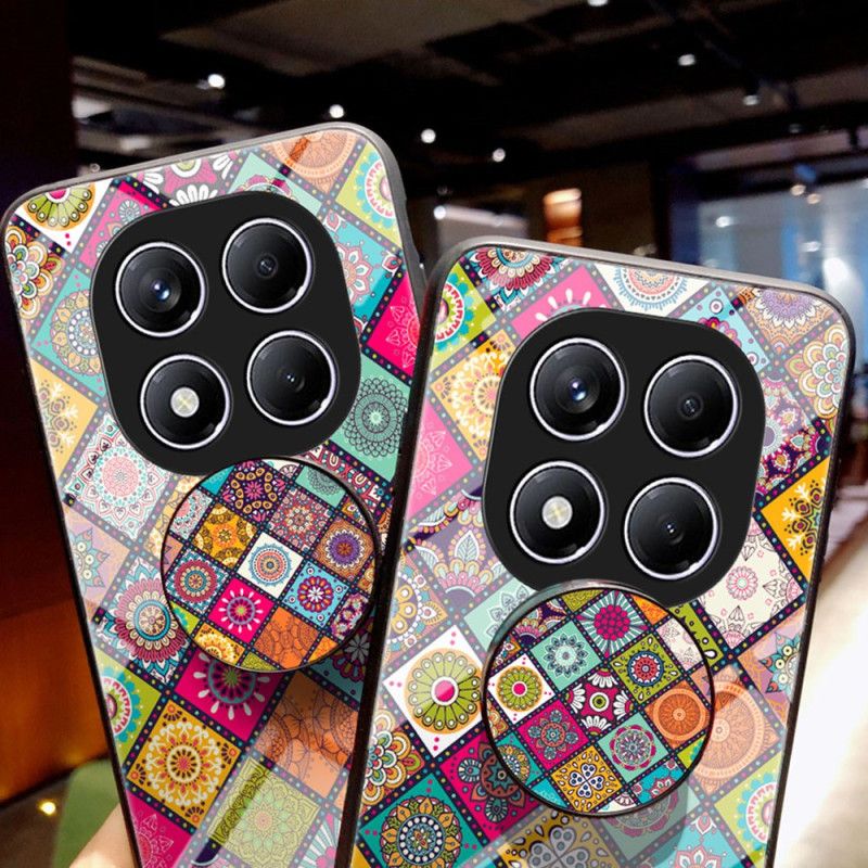 Cover Xiaomi Redmi Note 14 Pro 4g Telefon Etui Patchwork-mønster Stativ Og Rem