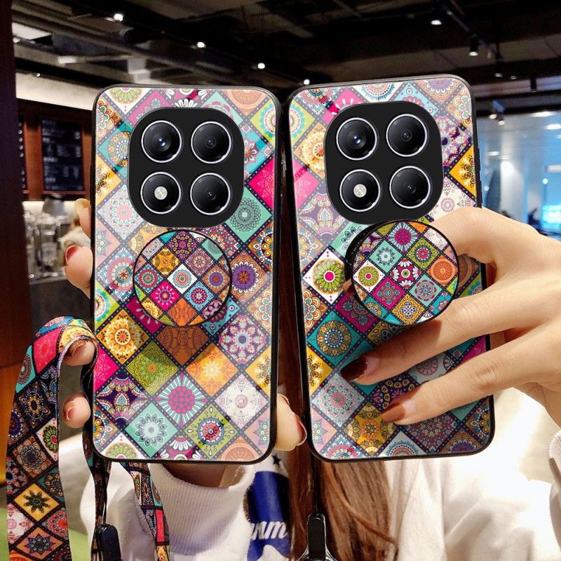 Cover Xiaomi Redmi Note 14 Pro 4g Telefon Etui Patchwork-mønster Stativ Og Rem
