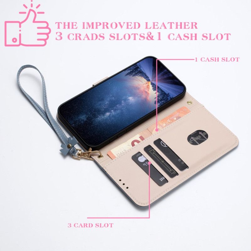 Flip Cover Til Xiaomi Redmi Note 14 Pro 4g Butterfly Med Rem