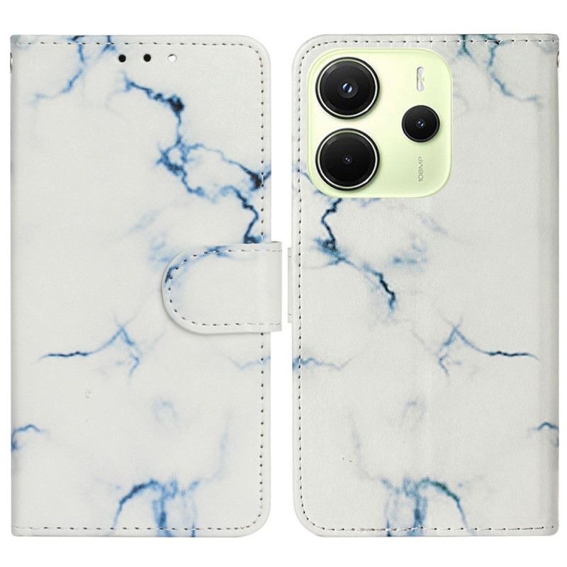 Flip Cover Til Xiaomi Redmi Note 14 Pro 4g Hvidt Marmormønster