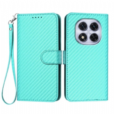 Flip Cover Til Xiaomi Redmi Note 14 Pro 4g Kulfibertekstur Med Rem