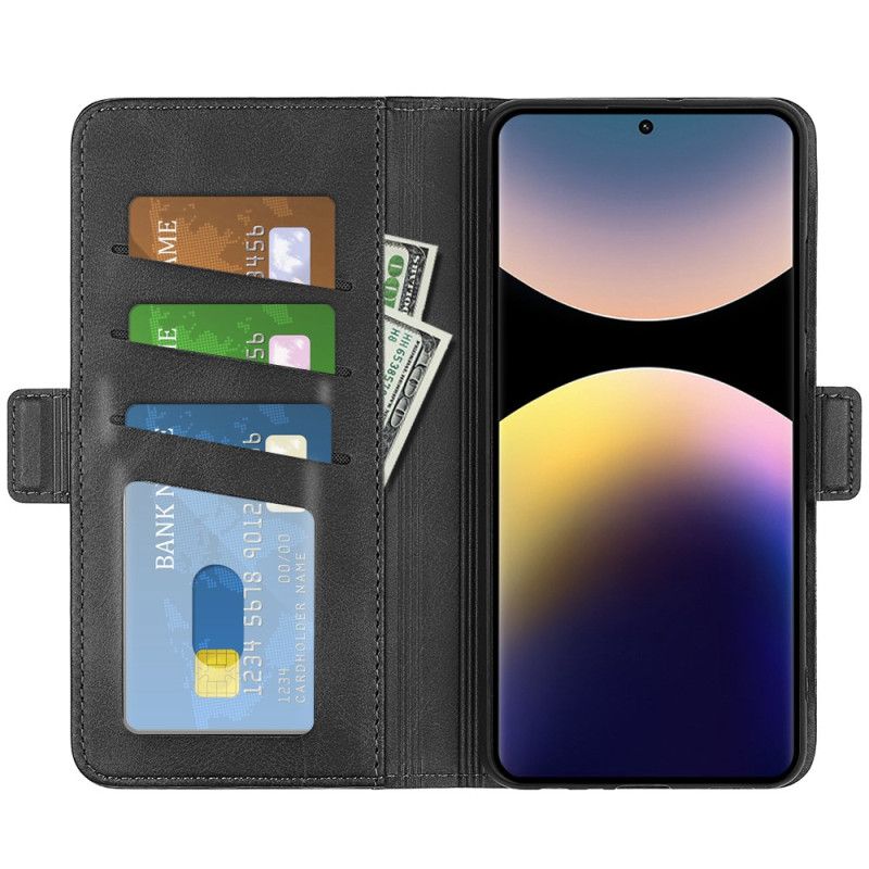 Flip Cover Xiaomi Redmi Note 14 Pro 4g Dobbeltlukning