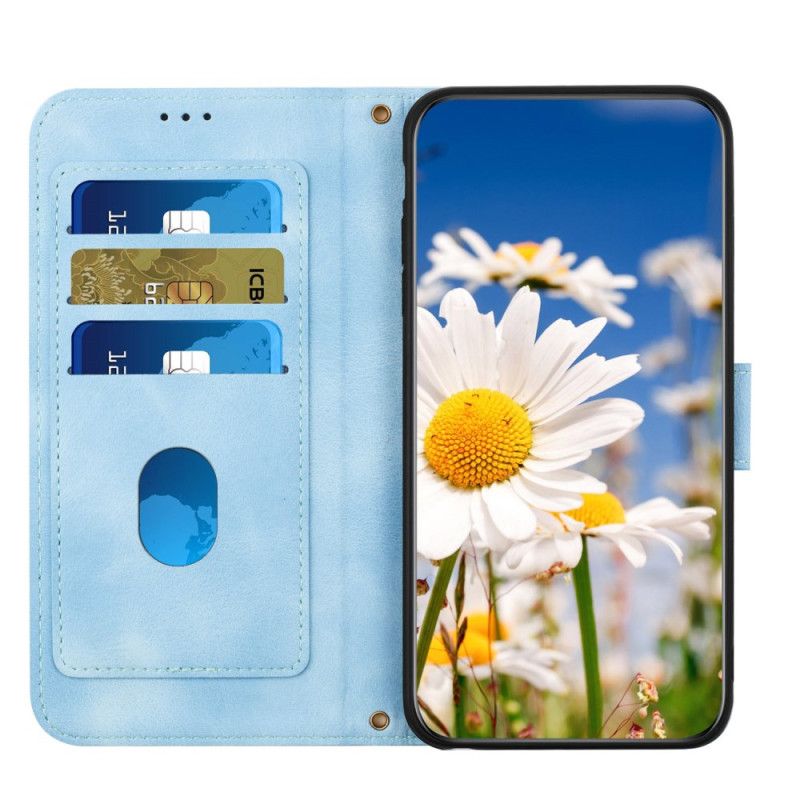 Flip Cover Xiaomi Redmi Note 14 Pro 4g Grafiske Blomster Med Rem