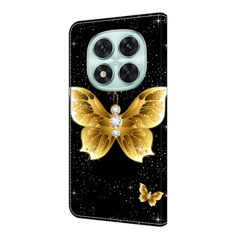 Flip Cover Xiaomi Redmi Note 14 Pro 4g Gyldne Sommerfugle