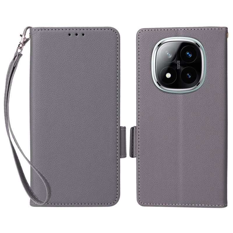 Flip Cover Xiaomi Redmi Note 14 Pro 4g Rem I Litchi-imiteret Læder