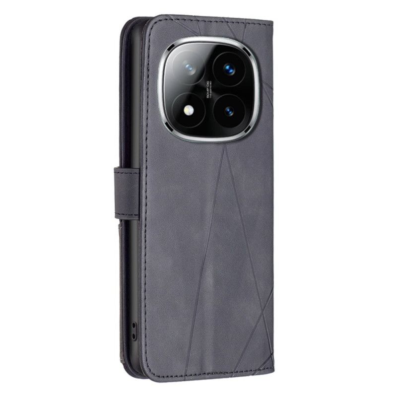 Læder Cover Xiaomi Redmi Note 14 Pro 4g Telefon Etui Geometrisk Binfen Farve