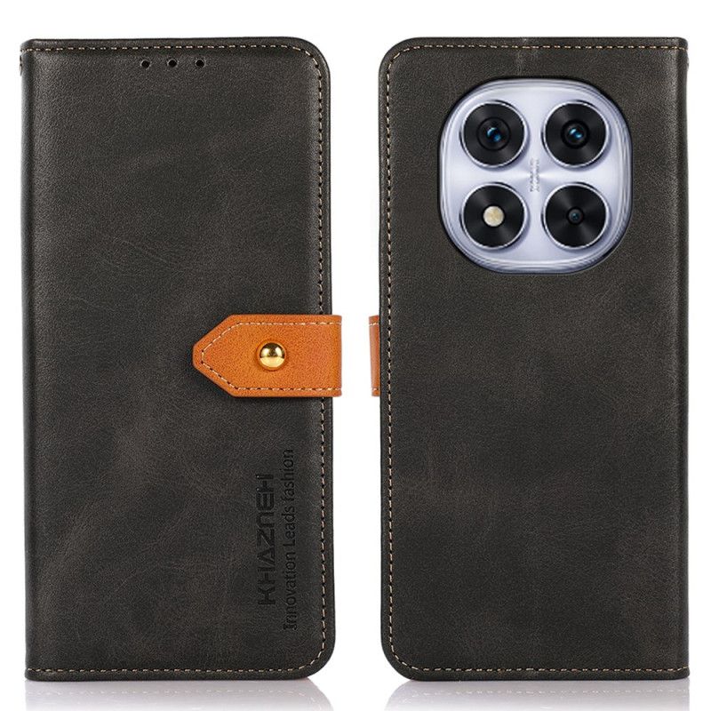 Læder Cover Xiaomi Redmi Note 14 Pro 4g Telefon Etui Guldlås Khazneh