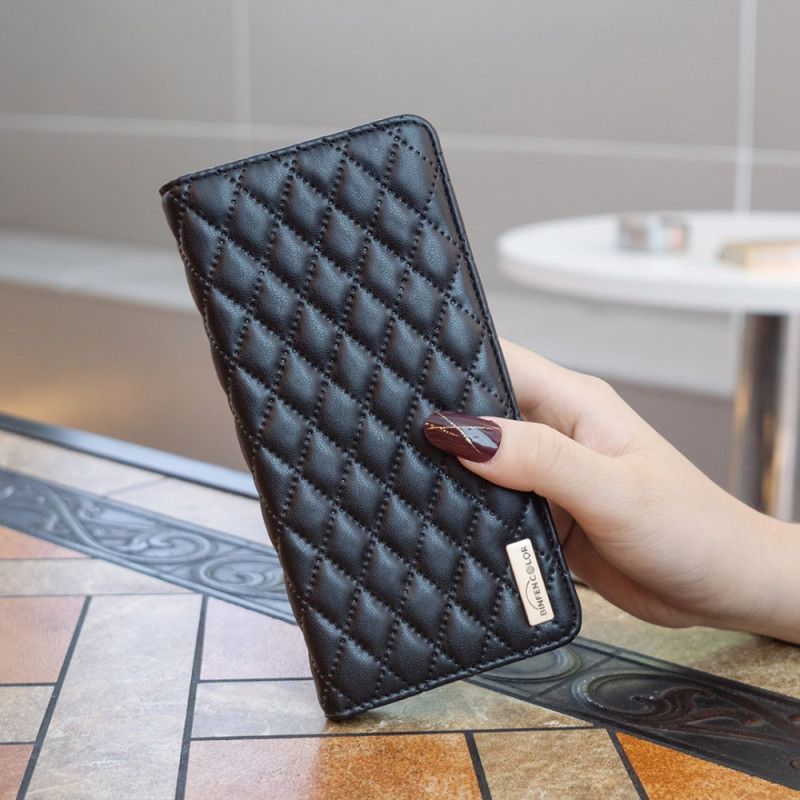 Læder Cover Xiaomi Redmi Note 14 Pro 4g Telefon Etui Quiltet Binfen-farve