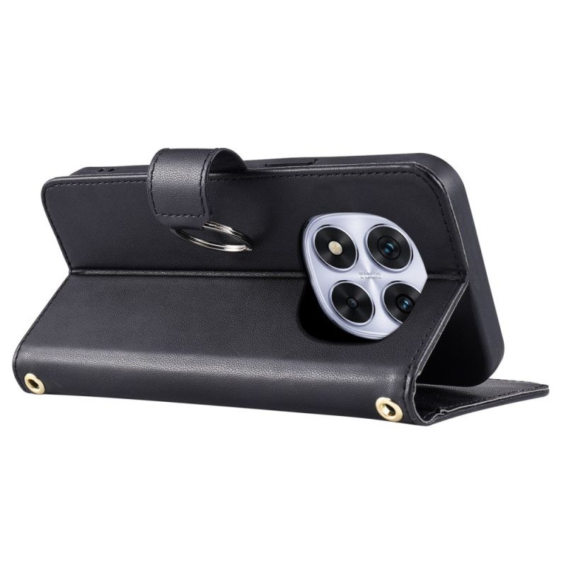 Læder Cover Xiaomi Redmi Note 14 Pro 4g Telefon Etui Quiltet Med Rem Og Skulderrem