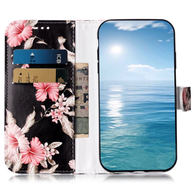 Læder Cover Xiaomi Redmi Note 14 Pro 4g Telefon Etui Rhododendroner