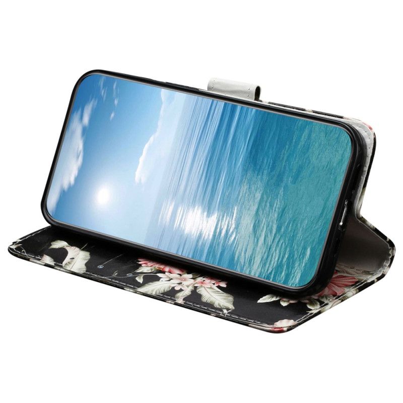 Læder Cover Xiaomi Redmi Note 14 Pro 4g Telefon Etui Rhododendroner