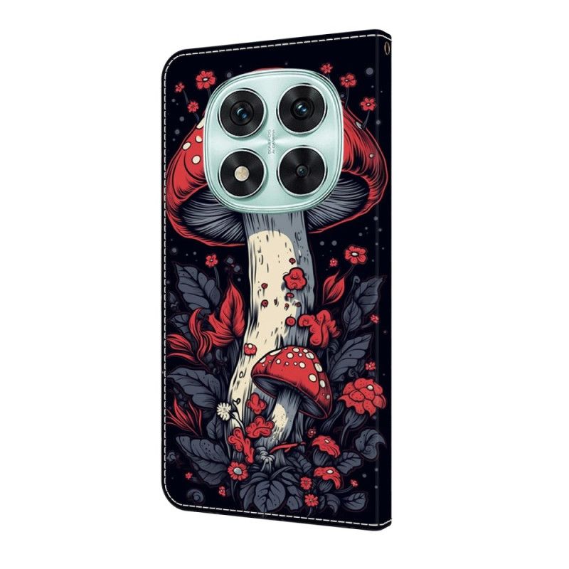 Læder Cover Xiaomi Redmi Note 14 Pro 4g Telefon Etui Rød Svamp