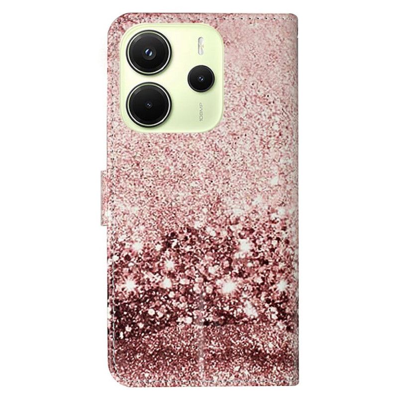 Læder Cover Xiaomi Redmi Note 14 Pro 4g Telefon Etui Rosaguld Marmor