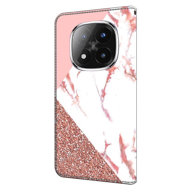 Læder Cover Xiaomi Redmi Note 14 Pro 4g Trekantet Marmor