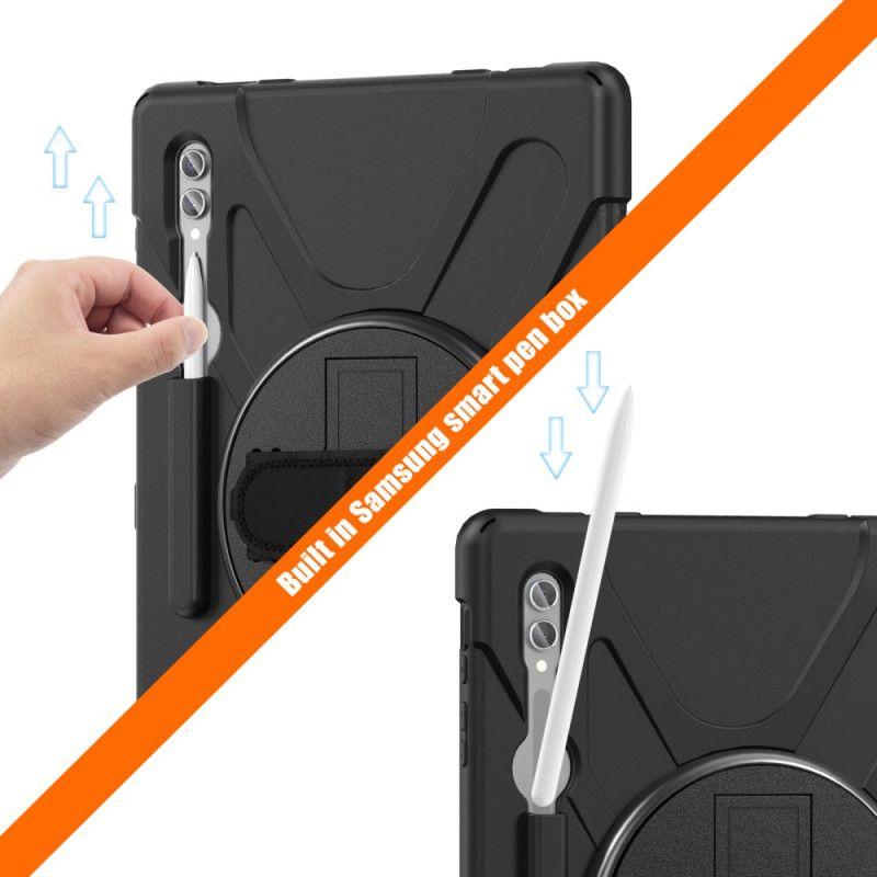 Cover Samsung Galaxy Tab S10 Ultra Tredobbelt Beskyttelsesrem Og Stativ