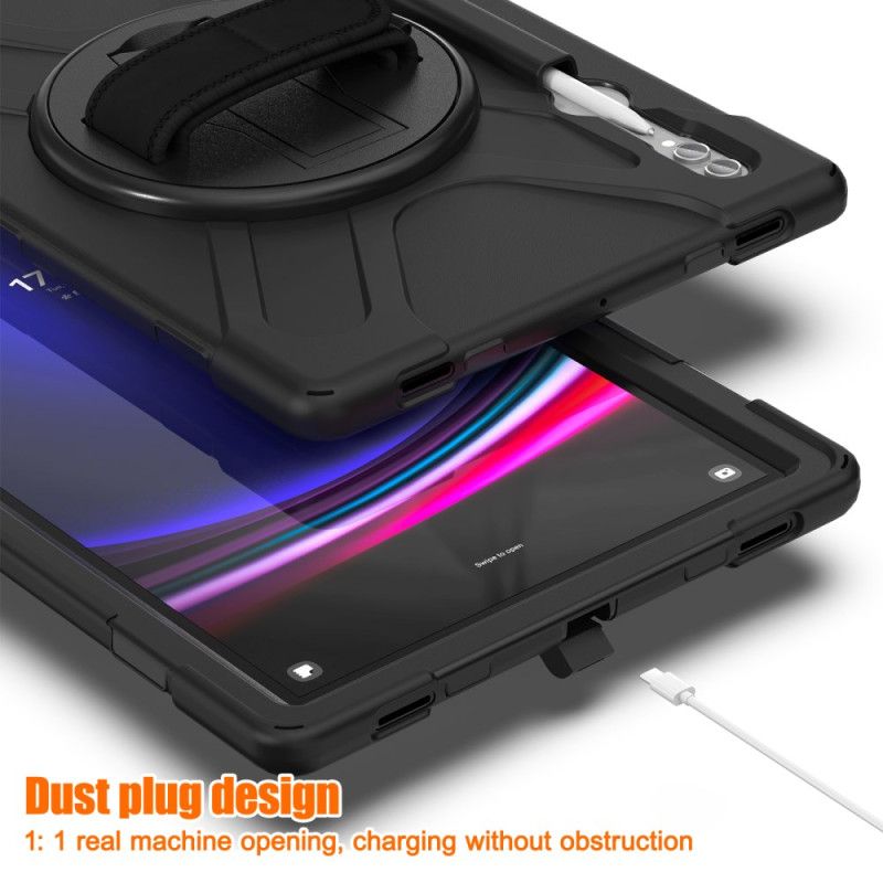 Cover Samsung Galaxy Tab S10 Ultra Tredobbelt Beskyttelsesrem Og Stativ