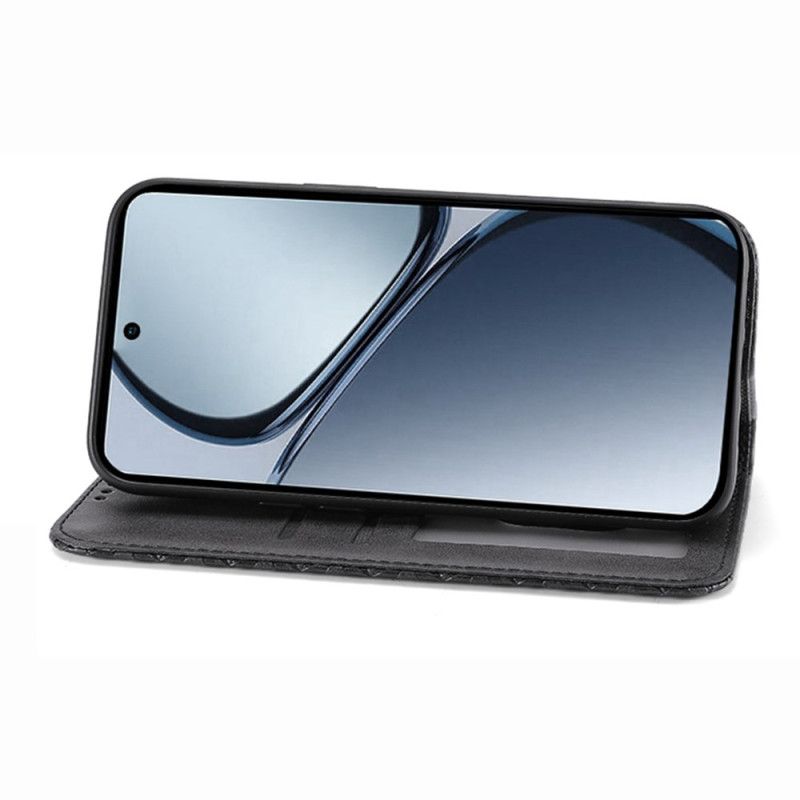 Flip Cover Realme 14 Pro 5g Tekstureret Design Med Karabinlåsrem