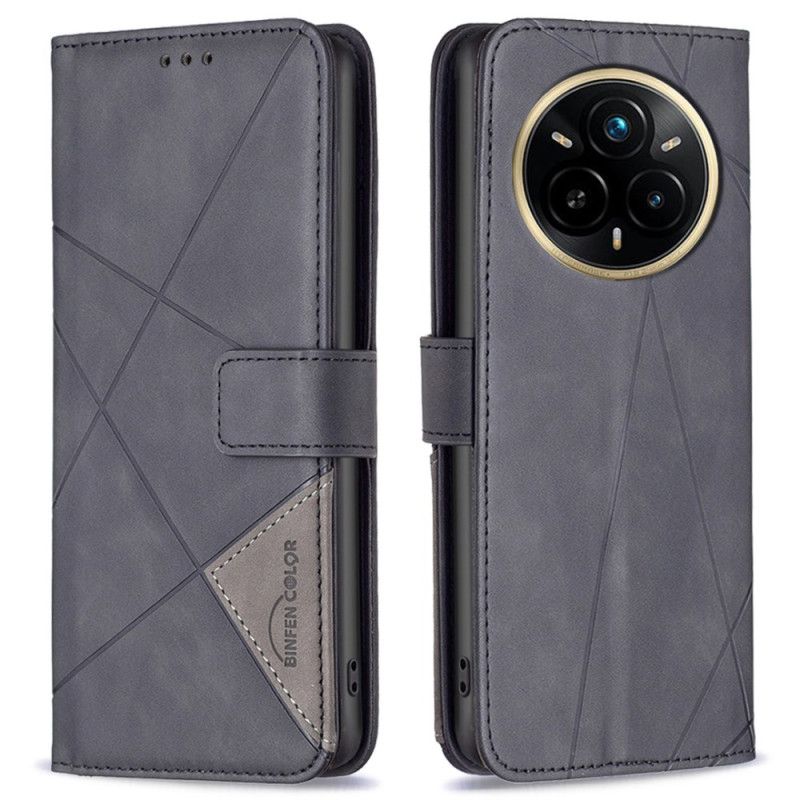 Flip Cover Til Realme 14 Pro 5g Binfen Farve Geometrisk Mønster